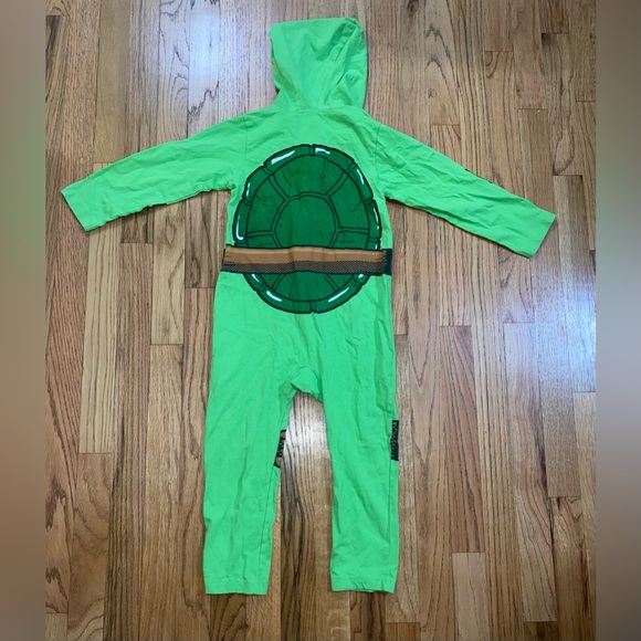 Boys Teenage Mutant Ninja Turtles 1Onesie Pajama Size 5 Green Costume - Picture 6 of 7